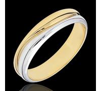 Edenly Ring Amour - Herren Trauring in Weiß- und Gelbgold - 9 Karat