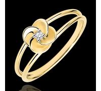 Edenly Ring Blüte - Erste Rose - Gelbgold und Diamant - 9 Karat