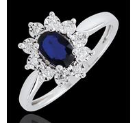 Edenly Ring Eternel Edelweiss - Saphir und Diamanten - 18 Karat Weißgold