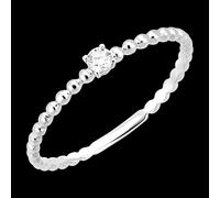 Edenly Ring Fraîcheur - Runde Blase Solitär - 18 Karat Weißgold und Diamant
