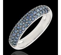 Edenly Ring Paradiesvogel - Dreierreihe - Weißgold und Blauer Saphir