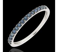 Edenly Ring Paradiesvogel - Einerreihe - Weißgold und Blauer Saphir