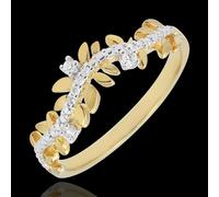 Edenly Ring Verzauberter Garten - Königliches Blattwerk - Diamant und Gelbgold