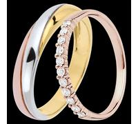 Edenly Saturne & Origine Trauring-Duo - Dreifarbige Gold- & Roségold-Ringe m