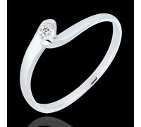 Edenly Solitär Ring Kostbarer Kokon - Ewige Leidenschaft - Weißgold - 0. 08 K