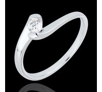 Edenly Solitär Ring Kostbarer Kokon - Ewige Leidenschaft - Weißgold - 0. 14 K