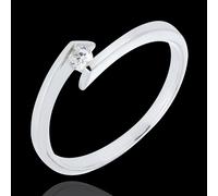 Edenly Solitär Ring Kostbarer Kokon - Sterntaler - Weißgold - Diamant 0.08 Ka