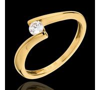 Edenly Solitärring Kostbarer Kokon - Apostroph - Gelbgold - Diamant 0.16 Karat