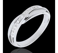 Edenly Trauring Diamantenband in Weissgold - Kanalfassung - 7 Diamanten