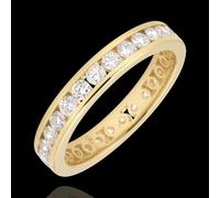 Edenly Trauring Gelbgold Pavé - Kanalfassung - 1.07 Karat - Komplette Umdrehun