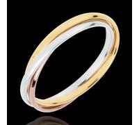Edenly Trauring Saturn Rotation - Kleines Modell - Dreierlei Gold, 3 Ringe