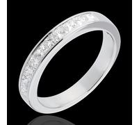 Edenly Trauring semi pavé in Weissgold - Kanalfassung - 0.8 Karat - 10 Diamant
