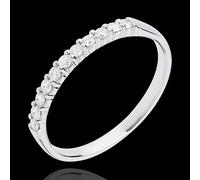 Edenly Trauring semi pavé in Weissgold - Krappenfassung - 11 Diamanten