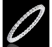 Edenly Trauring Ursprung - Krappenfassung kompletter Kreis - 18 Karat Weißgold