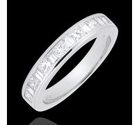 Edenly Trauring Weißgold Halbpavé - Kanalfassung - 0.7 Karat