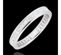 Edenly Trauring Weißgold Pavé - Kanalfassung - 1.02 Karat - Prinzessdiamanten