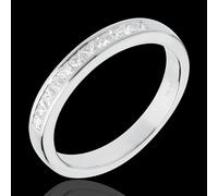 Edenly Trauring zur Hälfte mit Diamanten besetzt in Weissgold - Kanalfassung -