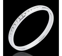 Edenly Trauring zur Hälfte mit Diamanten besetzt in Weissgold - Kanalfassung -