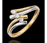 Edenly Trilogie Ring Kostbarer Kokon - Firmament -Weiß-und Gelbgold - Diamant