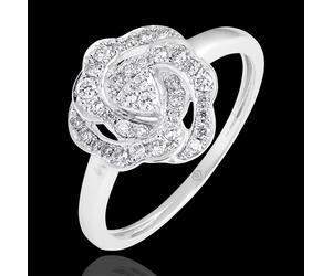 Edenly Verlobungsring Blüte - Nina - 750er Weißgold und Diamanten