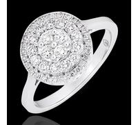 Edenly Verlobungsring Schicksal - Doppelter Halo - 750er Weißgold und Diamante