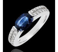 Edenly Verlobungsring Triumph - 1.7 Karat Saphir und Diamanten - 18 Karat Weiß