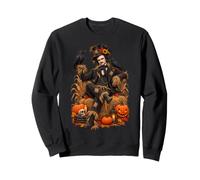 Edgar Allen Poe Vogelscheuche Sonnenblumen Krähe Rabe Kürbis Sweatshirt
