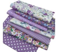 EDGEAM Baumwollstoff Meterware Stoffpaket Patchwork Stoff Baumwolle Stoffe zum Nähen 7 Stück 50 x 45 cm für Nähstoffe DIY Handwerk Scrapbooking (Lila, 50 x 45 cm)