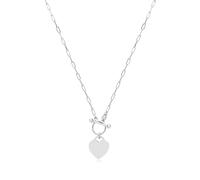 Edle 925 Sterling Silber Herz Paperclip Damen - Halskette - 43.2cm, 5 Gramm