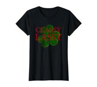 Edle Dame mit einem vierblättrigen Kleeblatt als Preisgünstiges Grafik-T-Shirt, Damen, Schwarz, XL