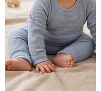 Edle Ripp Leggings blau melange 86/92