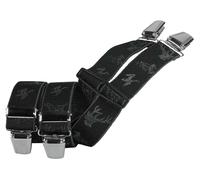 Edler Hosenträger in schwarz mit Hirschen und Enten Motiv!