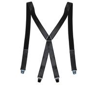 Edler Hosenträger mit glänzender Oberfläche uni schwarz, 130 cm