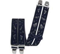 Edler Hosenträger mit Musikinstrumenten! marine