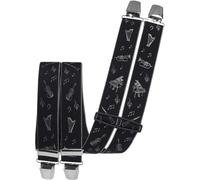 Edler Hosenträger mit Musikinstrumenten! schwarz