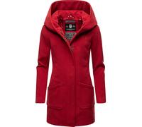 MARIKOO Damen Mantel Trenchcoat Wintermantel Übergangs Jacke Parka Lang B819 [B819-Maik-Dark-Red-Gr.XL]