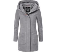 MARIKOO Damen Mantel Trenchcoat Wintermantel Übergangs Jacke Parka Lang B819 [B819-Maik-Hellgrau-Gr.L]