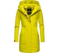 MARIKOO Damen Mantel Trenchcoat Wintermantel Übergangs Jacke Parka Lang B819 [B819-Maik-Lime-Green-Gr.XL]
