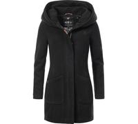 MARIKOO Damen Mantel Trenchcoat Wintermantel Übergangs Jacke Parka Lang B819 [B819-Maik-Schwarz-Gr.XL]