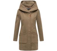MARIKOO Damen Mantel Trenchcoat Wintermantel Übergangs Jacke Parka Lang B819 [B819-Maik-Stone-Brown-Gr.3XL]
