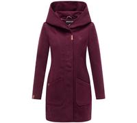 MARIKOO Damen Mantel Trenchcoat Wintermantel Übergangs Jacke Parka Lang B819 [B819-Maik-Wine-Gr.XL]
