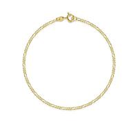 Edles Figarokette Armband Breite 2mm | aus echt 585 Gold | hochglanzpoliertes Armband | Echtgold mit Federringverschluß