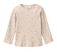 Edles Ripp Langarmshirt Blümchen 86/92