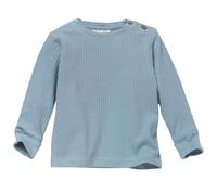Edles Ripp Langarmshirt taubenblau 62/68