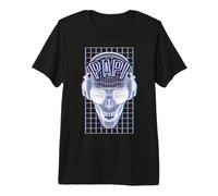 EDM Rave Papi DJ Glitch Optical Illusion Skull Kopfhörer Premium T-Shirt