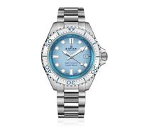 Edox 80801-3BBUM-BUCDN Neptunian Grande Reserve Date Automatik 42 mm Herrenuhr, automatisches Edelstahlarmband, Farbverlauf blaues Zifferblatt, blau, Farbverlauf blau, Armbandtyp