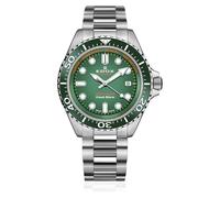 Edox 80801-3VM-VDN Neptunian Grande Reserve Date Automatik 42 mm Herrenuhr, automatisches Edelstahlarmband, grünes Zifferblatt, grünes Zifferblatt, grün, Armbandtyp