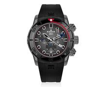 Edox Analoge Herrenuhr Quarz mit Edelstahlarmband mid-39653, Schwarz, Band