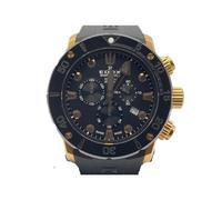 Edox Analoge Herrenuhr Quarz mit Edelstahlarmband mid-39654, Schwarz