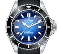 Edox Skydiver Neptunian | 80120-3NCA-BUIDN | Automatic 44 mm Blue Dial | Keramik Saphirglas 1000m Swiss Made | Profi-Taucheruhr Heliumventil | NEU OVP Full Set 2 Jahre Garantie